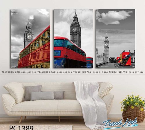 Bo tranh Canvas treo tuong trang tri phong khach phong canh PC1389