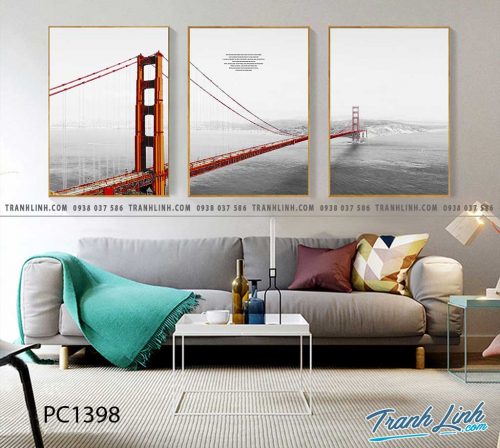 Bo tranh Canvas treo tuong trang tri phong khach phong canh PC1398