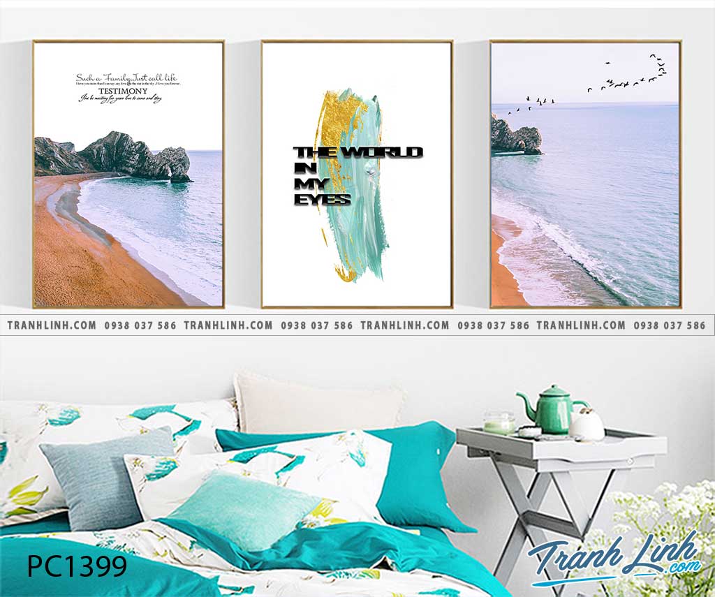 Bo tranh Canvas treo tuong trang tri phong khach phong canh PC1399