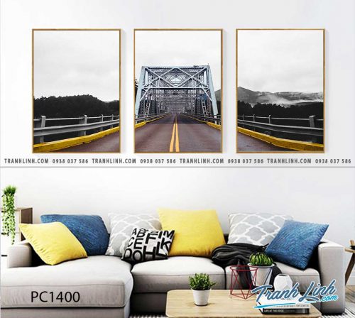 Bo tranh Canvas treo tuong trang tri phong khach phong canh PC1400