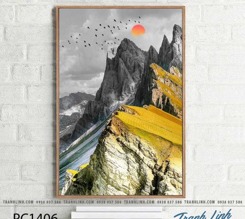 Bo tranh Canvas treo tuong trang tri phong khach phong canh PC1406