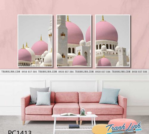 Bo tranh Canvas treo tuong trang tri phong khach phong canh PC1413