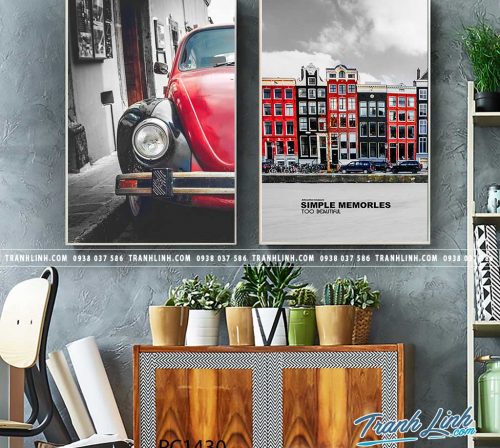 Bo tranh Canvas treo tuong trang tri phong khach phong canh PC1430