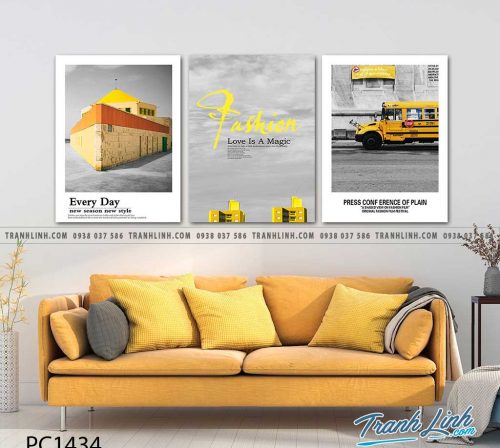 Bo tranh Canvas treo tuong trang tri phong khach phong canh PC1434