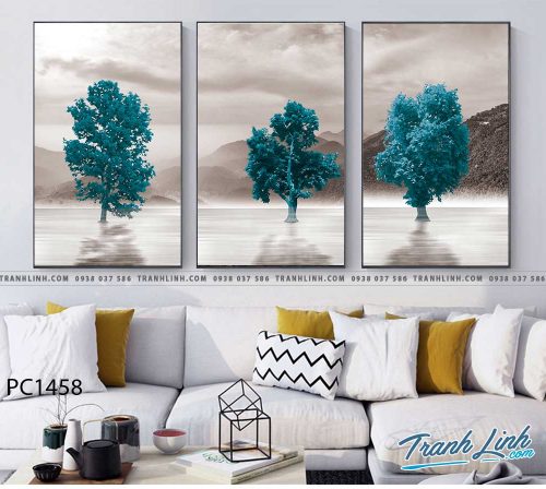 Bo tranh Canvas treo tuong trang tri phong khach phong canh PC1458