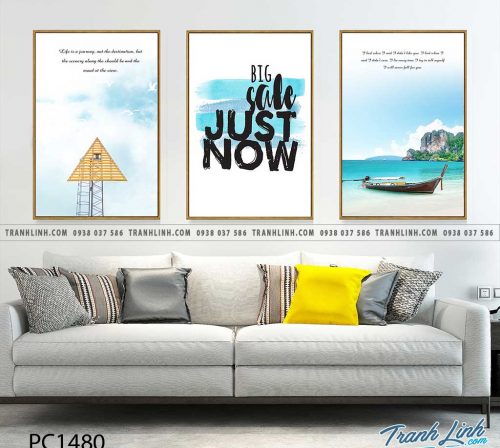 Bo tranh Canvas treo tuong trang tri phong khach phong canh PC1480