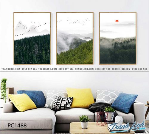 Bo tranh Canvas treo tuong trang tri phong khach phong canh PC1488