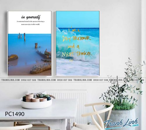 Bo tranh Canvas treo tuong trang tri phong khach phong canh PC1490