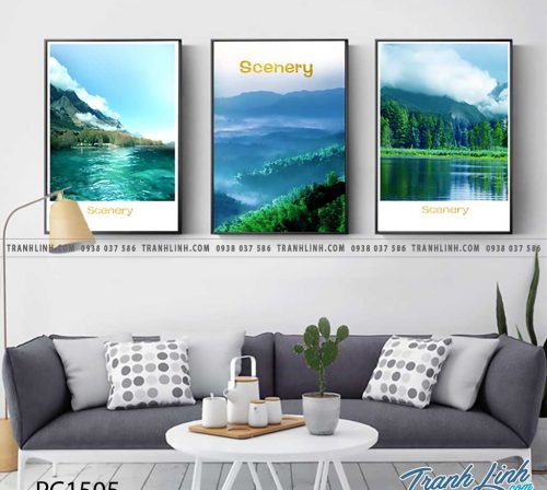 Bo tranh Canvas treo tuong trang tri phong khach phong canh PC1505