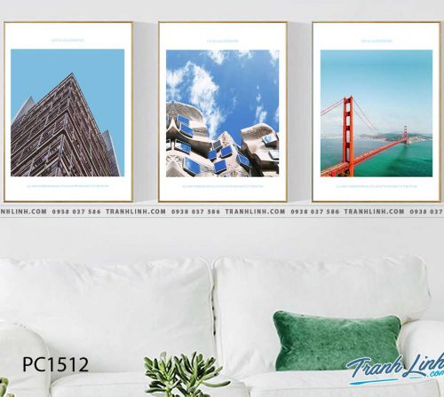 Bo tranh Canvas treo tuong trang tri phong khach phong canh PC1512