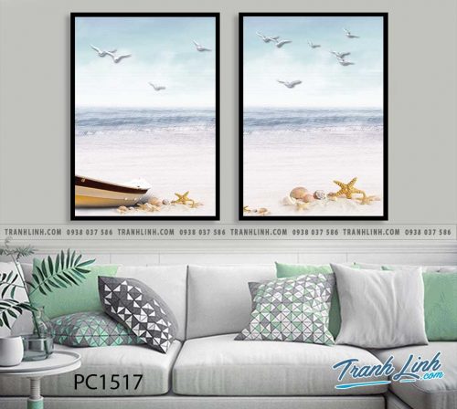Bo tranh Canvas treo tuong trang tri phong khach phong canh PC1517