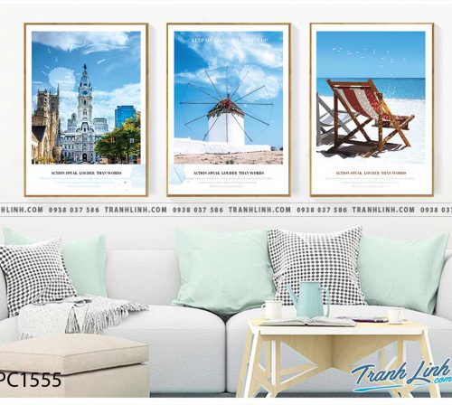 Bo tranh Canvas treo tuong trang tri phong khach phong canh PC1555