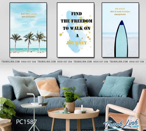Bo tranh Canvas treo tuong trang tri phong khach phong canh PC1587