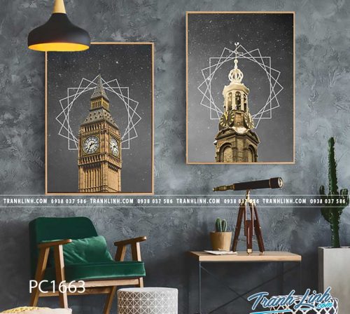 Bo tranh Canvas treo tuong trang tri phong khach phong canh PC1663