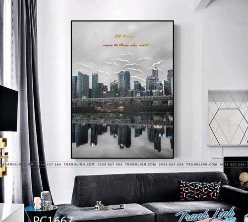 Bo tranh Canvas treo tuong trang tri phong khach phong canh PC1667