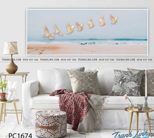 Bo tranh Canvas treo tuong trang tri phong khach phong canh PC1674