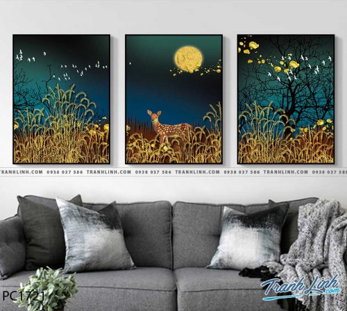 Bo tranh Canvas treo tuong trang tri phong khach phong canh PC1721