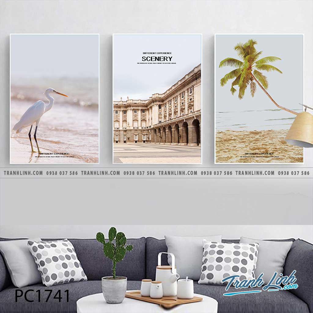 Bo tranh Canvas treo tuong trang tri phong khach phong canh PC1741