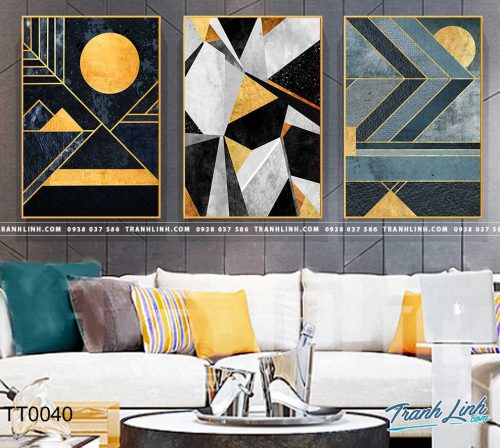 Bo tranh Canvas treo tuong trang tri phong khach truu tuong TT0040 1