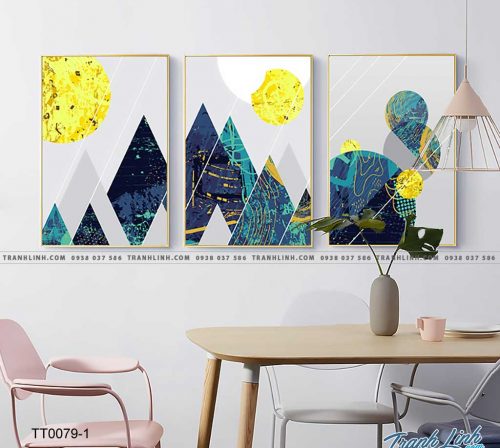 Bo tranh Canvas treo tuong trang tri phong khach truu tuong TT0079 2