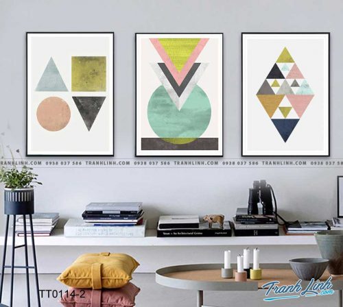 Bo tranh Canvas treo tuong trang tri phong khach truu tuong TT0114