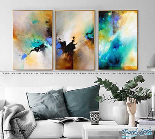 Bo tranh Canvas treo tuong trang tri phong khach truu tuong TT0157