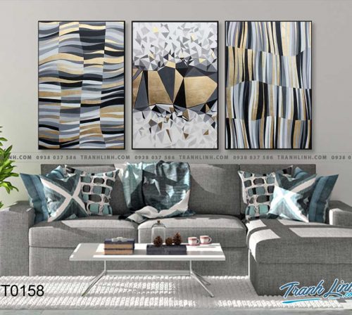 Bo tranh Canvas treo tuong trang tri phong khach truu tuong TT0158