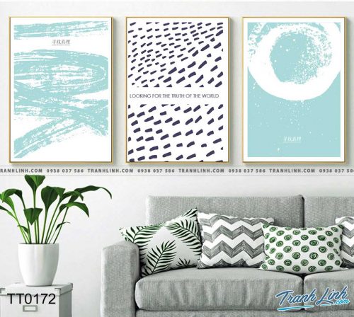 Bo tranh Canvas treo tuong trang tri phong khach truu tuong TT0172