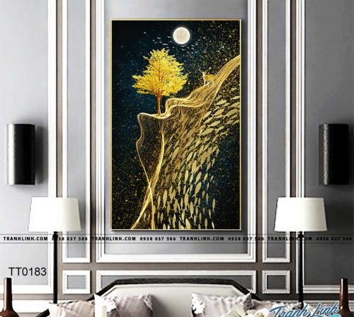 Bo tranh Canvas treo tuong trang tri phong khach truu tuong TT0183
