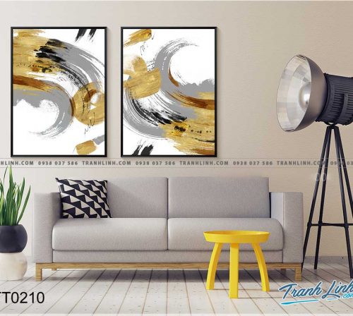 Bo tranh Canvas treo tuong trang tri phong khach truu tuong TT0210