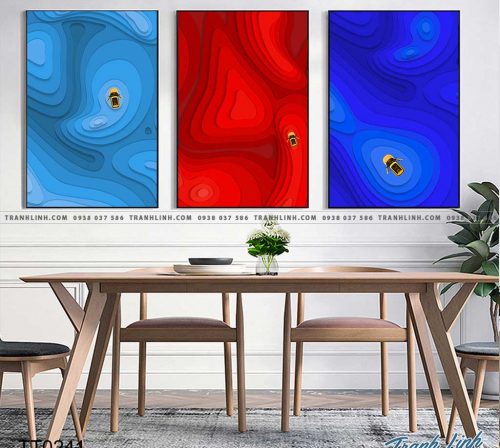 Bo tranh Canvas treo tuong trang tri phong khach truu tuong TT0241