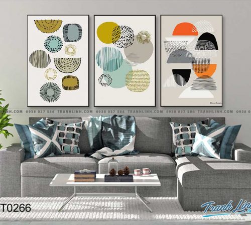 Bo tranh Canvas treo tuong trang tri phong khach truu tuong TT0266