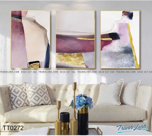 Bo tranh Canvas treo tuong trang tri phong khach truu tuong TT0272