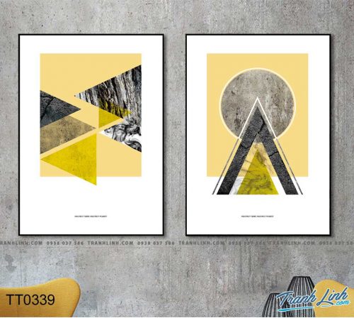 Bo tranh Canvas treo tuong trang tri phong khach truu tuong TT0339