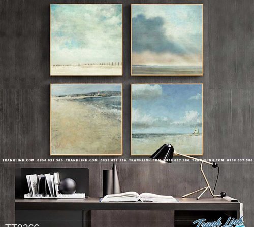 Bo tranh Canvas treo tuong trang tri phong khach truu tuong TT0366