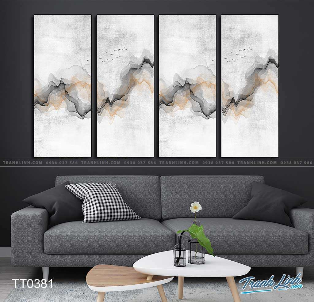 Bo tranh Canvas treo tuong trang tri phong khach truu tuong TT0381
