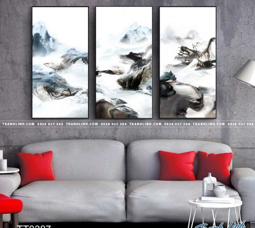 Bo tranh Canvas treo tuong trang tri phong khach truu tuong TT0387