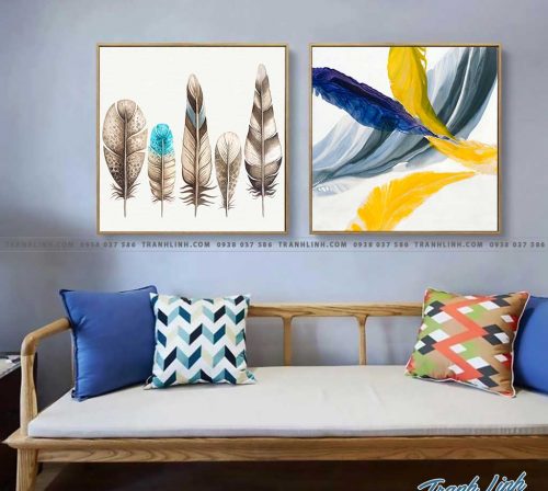 Bo tranh Canvas treo tuong trang tri phong khach truu tuong TT0429