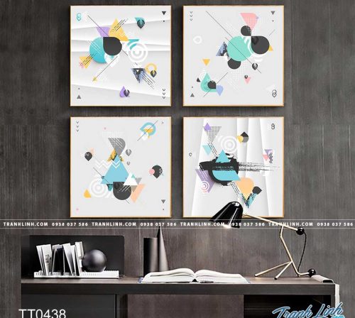 Bo tranh Canvas treo tuong trang tri phong khach truu tuong TT0438