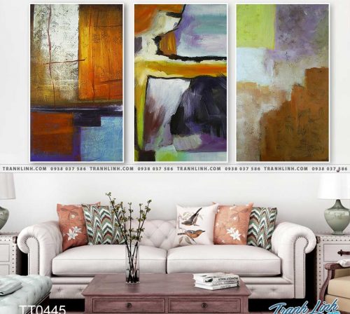 Bo tranh Canvas treo tuong trang tri phong khach truu tuong TT0445