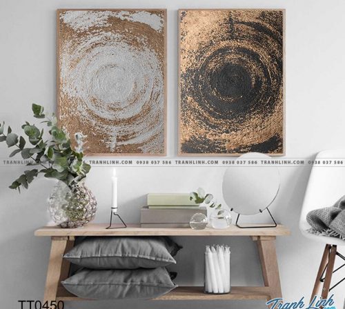 Bo tranh Canvas treo tuong trang tri phong khach truu tuong TT0450