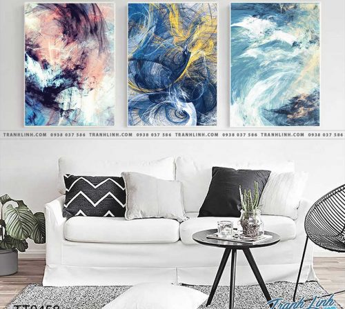 Bo tranh Canvas treo tuong trang tri phong khach truu tuong TT0458