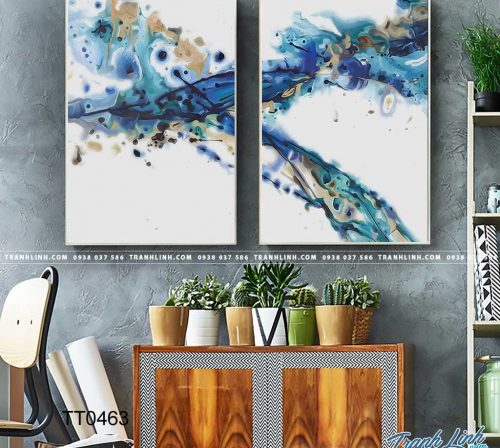 Bo tranh Canvas treo tuong trang tri phong khach truu tuong TT0463