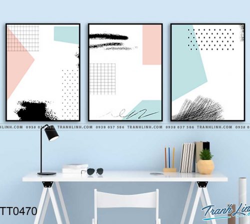 Bo tranh Canvas treo tuong trang tri phong khach truu tuong TT0470