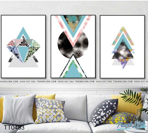 Bo tranh Canvas treo tuong trang tri phong khach truu tuong TT0483