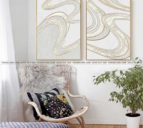 Bo tranh Canvas treo tuong trang tri phong khach truu tuong TT0494