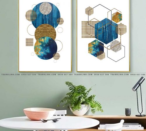 Bo tranh Canvas treo tuong trang tri phong khach truu tuong TT0496