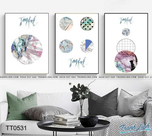 Bo tranh Canvas treo tuong trang tri phong khach truu tuong TT0531