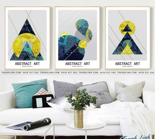 Bo tranh Canvas treo tuong trang tri phong khach truu tuong TT0544