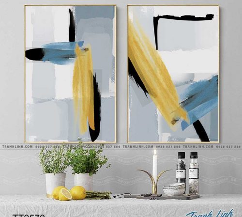 Bo tranh Canvas treo tuong trang tri phong khach truu tuong TT0570
